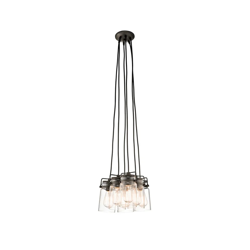 Lustr nad stůl Elstead Brinley 6x E27 retro bronz