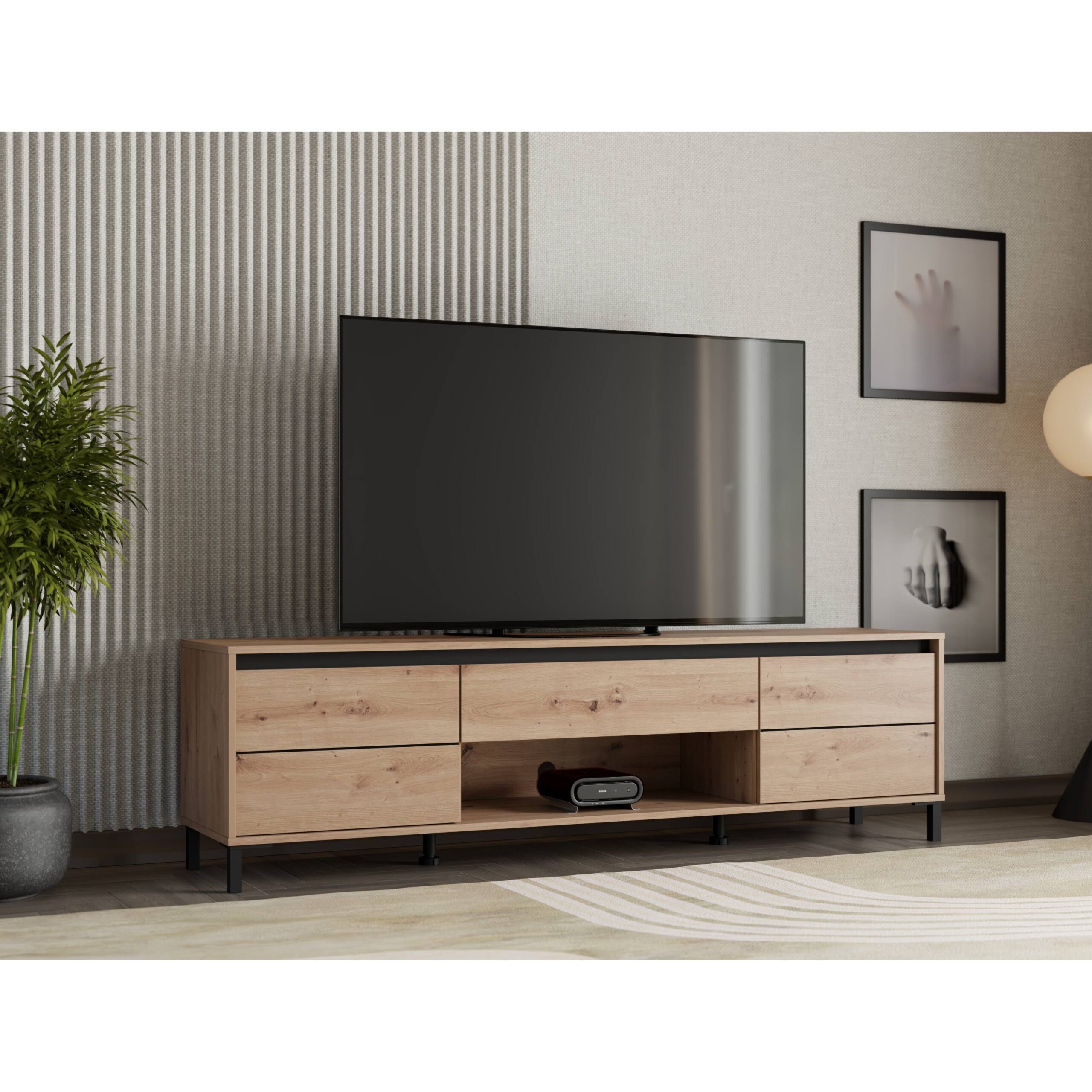 TV stolek MARRON 3 – dub artisan/černá