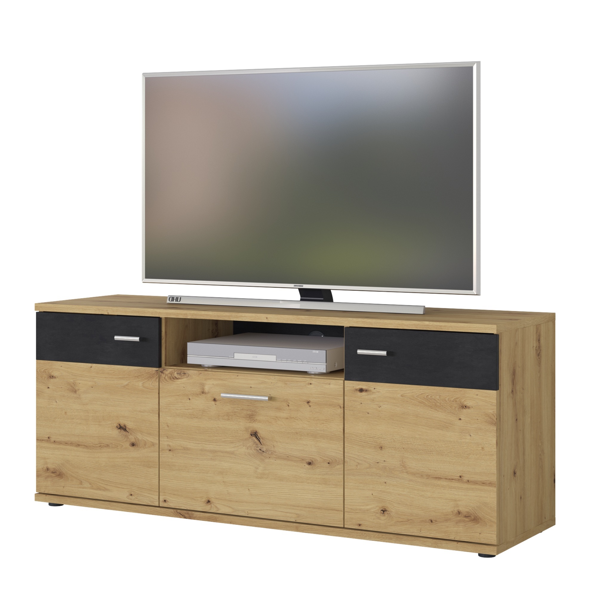 TV komoda NICOLAS – dub artisan, výška 59 cm